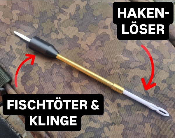 3 in 1: Hakenlöser, Fischtöter & Klinge in einem Tool