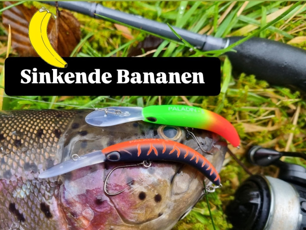 BANANEN-WOBBLER für Forellen: 2 SINKENDE Banana Joe Wobbler