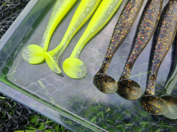 GUMMIFISCH-SCHNAPPER: 12 SHADS mit AROMA & SALZ 9,5cm für Zander & Barsch – Bild 2