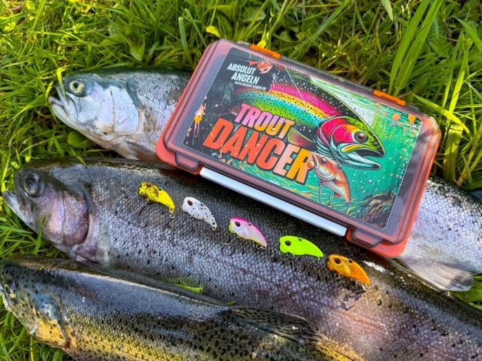 TROUT DANCER: 5 ULTRA VIBRATION Köder mit Box fürs Forellenangeln