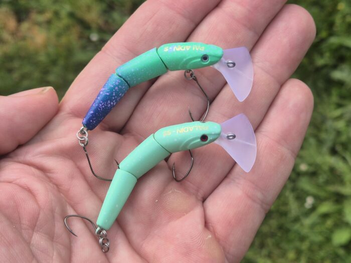 SCHLANGEN-WOBBLER für Forellen: 2 Paladin RATTLE SNAKE Wobbler mit Rassel