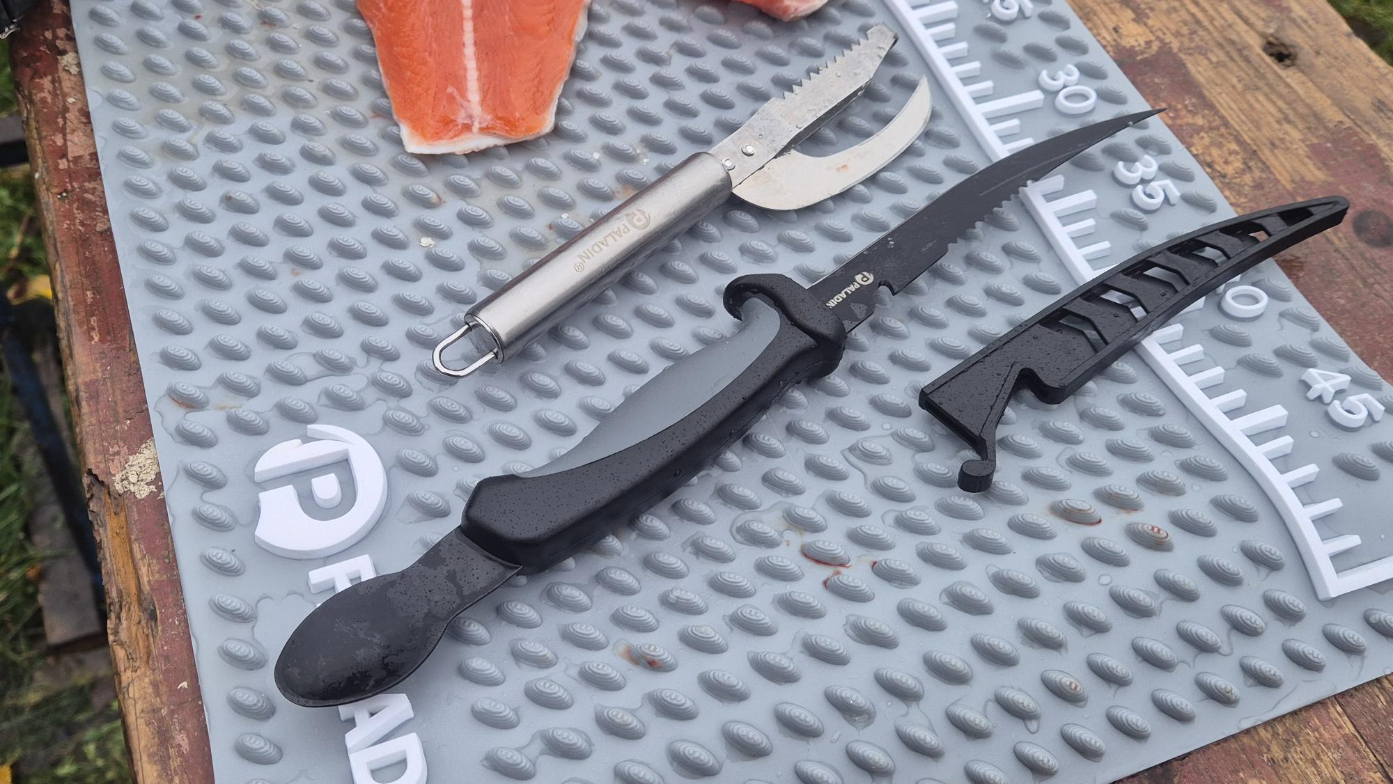 Ausnehm- & Filetier-Set: Ausnehmmesser, Schupper, Filetiermesser & Anti Slip-Matte – Bild 3